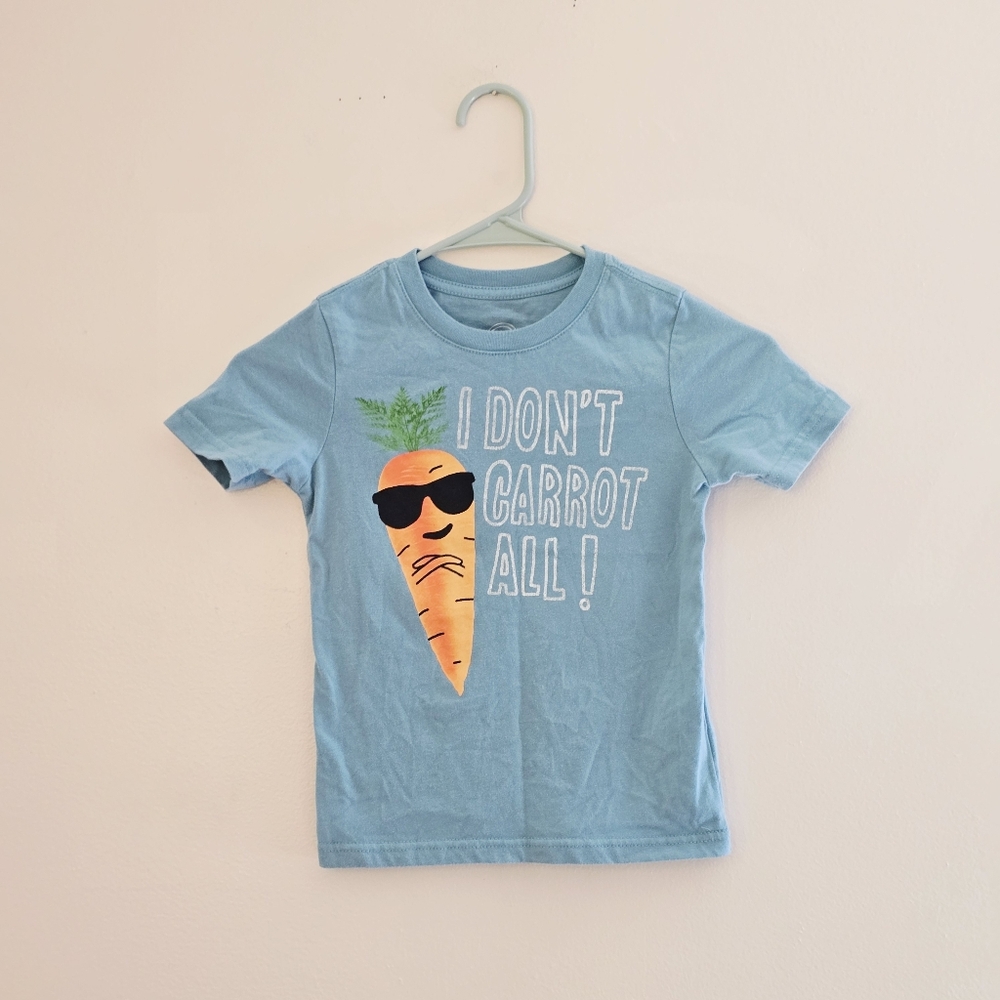 Wonder Nation XS Blue Tee with Cool Carrot Design